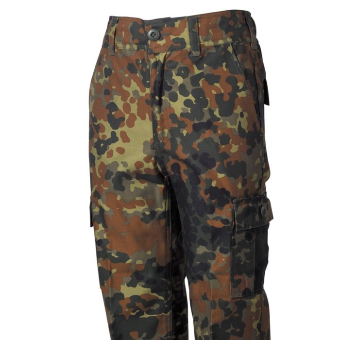 MFH US BDU children's trousers, side leg pockets with flap and button